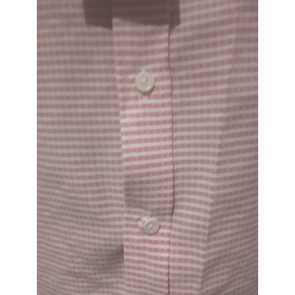 New Roundtree & Yorke Short Sleeve 2XB Pink White Check Hangout S/S Shirt NWT - Picture 5 of 13